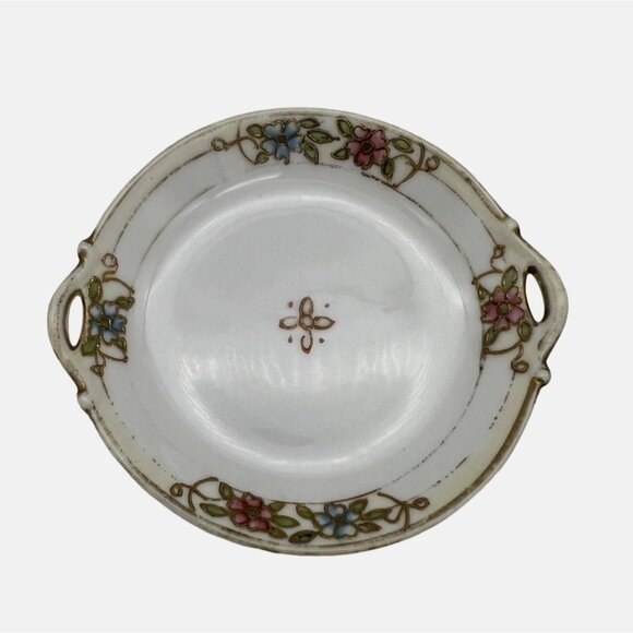 Vintage Hand-Painted Nippon Porcelain Relish Plate & 4 Salt Cellars M Wreath - Picture 7 of 9